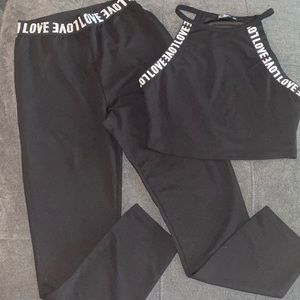 Black and white two piece set